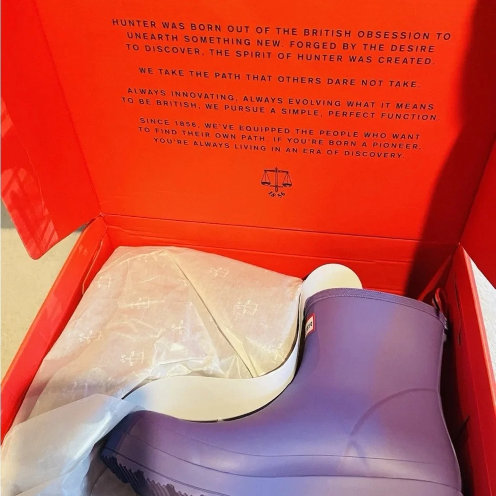SOLD….NEW Women's Size 7 or 9 HUNTER Original PLAY SHORT BOOT IRIDESCENT RAIN 7W - Picture 6 of 7